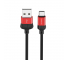 Cablu Date si Incarcare USB la USB Type-C Borofone BX28 Dignity, 1 m, Negru Rosu 