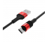 Cablu Date si Incarcare USB la USB Type-C Borofone BX21 Outstanding, 1 m, 2.4A, Negru Rosu 
