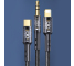 Cablu Audio Jack 3.5 mm la USB Type-C/Jack 3.5mm Usams US-SJ555, 1.2 m, 2in1, Negru SJ555YP01 