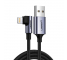 Cablu Date si Incarcare USB la Lightning UGREEN Angled 90, US299, 1 m, MFI, 2.4A, 5V, Negru