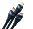 Cablu Incarcare USB - USB Type-C la Lightning / MicroUSB / USB Type-C Baseus Flash Series II, 1.2 m, 100W, Bleumarin CASS030103 