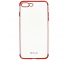 Husa Silicon Tellur Electroplated pentru Apple iPhone 8 Plus, Rosie Transparenta TLL121183 