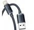 Cablu Date si Incarcare USB la Lightning Baseus Crystal Shine Series, 2 m, 2.4A, Negru 