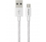 Cablu Date si Incarcare USB-A - microUSB Energizer Metallic, 18W, 1.2m, Alb C13UBMCGWH4