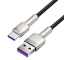 Cablu Date si Incarcare USB-A - USB-C Baseus Cafule Metal Series, 66W, 1m, Negru CAKF000101