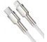 Cablu Date si Incarcare USB Type-C la Lightning Baseus Cafule Series Metal, 2 m, 20W, Alb CATLJK-B02 
