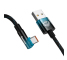 Cablu Date si Incarcare USB la USB Type-C Baseus MVP 2, 2 m, Forma L, 100W, Albastru Negru CAVP000521