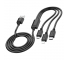Cablu Incarcare USB-A - Lightning / microUSB / USB-C HOCO X74, 18W, 1m, Negru