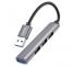 Hub USB HOCO HB26, 4in1, 1 x USB 3.0 - 3 x USB 2.0, Gri Inchis 