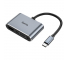 Adaptor Video USB Type-C la HDMI / VGA / USB / USB-C HOCO HB30 Eco, Gri Inchis 