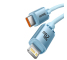 Cablu Date si Incarcare USB-C - Lightning Baseus Crystal Shine, 20W, 1.2m, Albastru CAJY001303