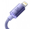 Cablu Date si Incarcare USB-C - Lightning Baseus Crystal Shine, 20W, 2m, Mov CAJY000305 