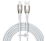 Cablu Date si Incarcare USB-A - Lightning Baseus Glimmer Series, 20W, 2m, Alb CADH000302 
