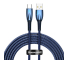 Cablu Date si Incarcare USB-A - USB-C Baseus Glimmer Series, 100W, 2m, Albastru CADH000503 