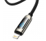 Cablu Date si Incarcare USB-C - Lightning Baseus Display Fast Charging, 20W, 2m, Negru CATLSK-A01 