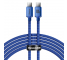Cablu Date si Incarcare USB-C - USB-C Baseus Crystal Shine Series, 100W, 2m, Albastru CAJY000703 