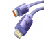 Cablu Date si Incarcare USB-C - Lightning Baseus Crystal Shine Series, 20W, 1.2m, Mov CAJY000205 