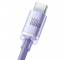 Cablu Date si Incarcare USB-A - USB-C Baseus Crystal Shine Series, 100W, 2m, Mov CAJY000505 