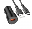 Incarcator Auto Cu Cablu USB-C Borofone BZ19A Wisdom, 18W, 3A, 1 x USB-A, Negru 