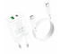 Incarcator Retea Cu Cablu USB-C Borofone BN7, 20W, 3A, 1 x USB-A - 1 x USB-C, Alb 
