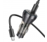 Incarcator Auto Cu Cablu USB-C HOCO NZ12C, 60W, 3A, 2 x USB-C, Negru 
