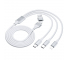 Cablu Date si Incarcare USB-A / USB-C - Lightning / microUSB / USB-C 3MK Hyper, 12W, 1.5m, Alb 