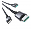 Cablu Incarcare USB-A - Lightning / microUSB / USB-C Joyroom SA21-1T3, 100W, 1.2m, Negru 