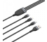 Cablu Incarcare USB-A - Lightning / microUSB / USB-C Baseus Flash Series, 66W, 1.2m, Negru CA1T3-G1 