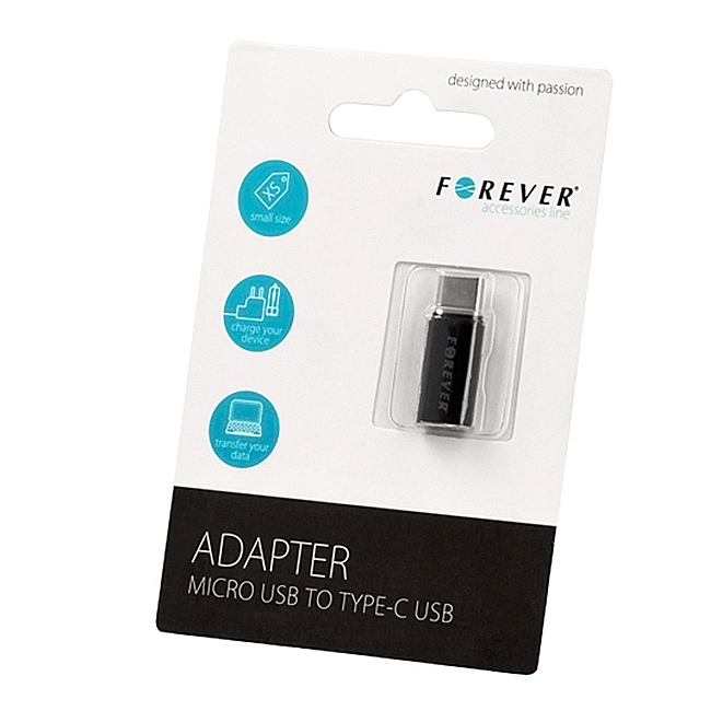 adaptor-date-si-incarcare-microusb---usb-c-forever-2C-negru adaptor-date-si-incarcare-microusb---usb-c-forever-2C-negru
