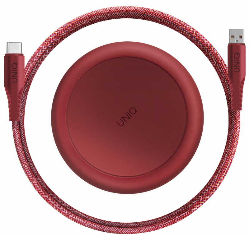 Cablu Date si Incarcare USB-A - USB-C UNIQ Halo, 18W, 1.2m, Rosu