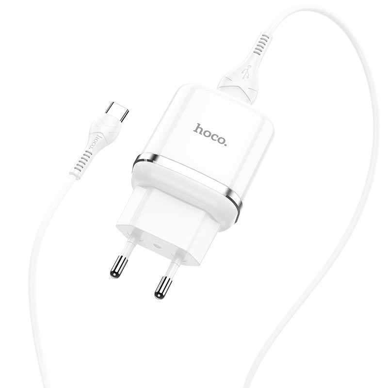 incarcator-retea-cu-cablu-usb-c-hoco-n3-2C-18w-2C-3a-2C-1-x-usb-a-2C-alb