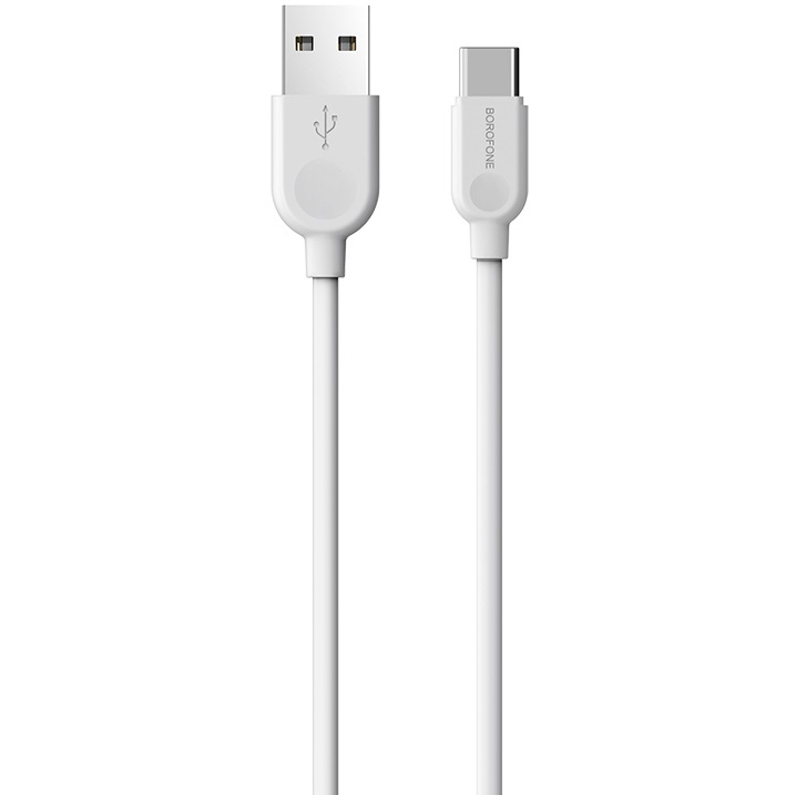 Cablu Date si Incarcare USB-A - USB-C Borofone BX14 LinkJet, 18W, 1m, Alb