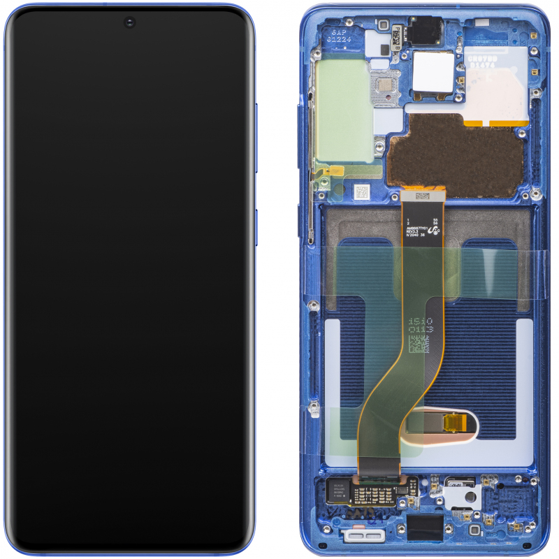 Display - Touchscreen Samsung Galaxy S20+ / Samsung Galaxy S20+ 5G, Cu Rama, Albastru (Aura Blue) GH82-22134H 