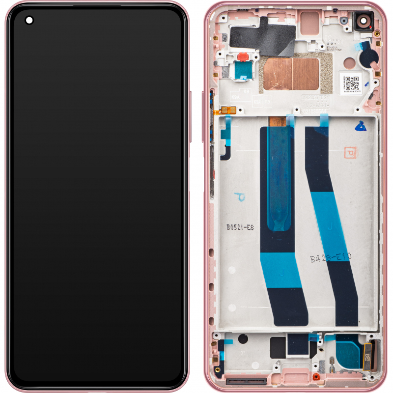 Display - Touchscreen Xiaomi Mi 11 Lite, Cu Rama, Roz (Peach Pink), Service Pack 5600050K9A00 