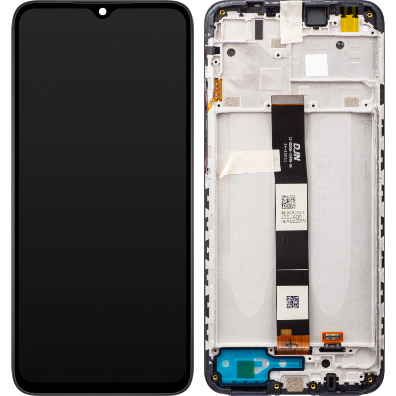 Display - Touchscreen Xiaomi Redmi 10A, Cu Rama, Negru (Charcoal Black), Service Pack 560001C3L200 