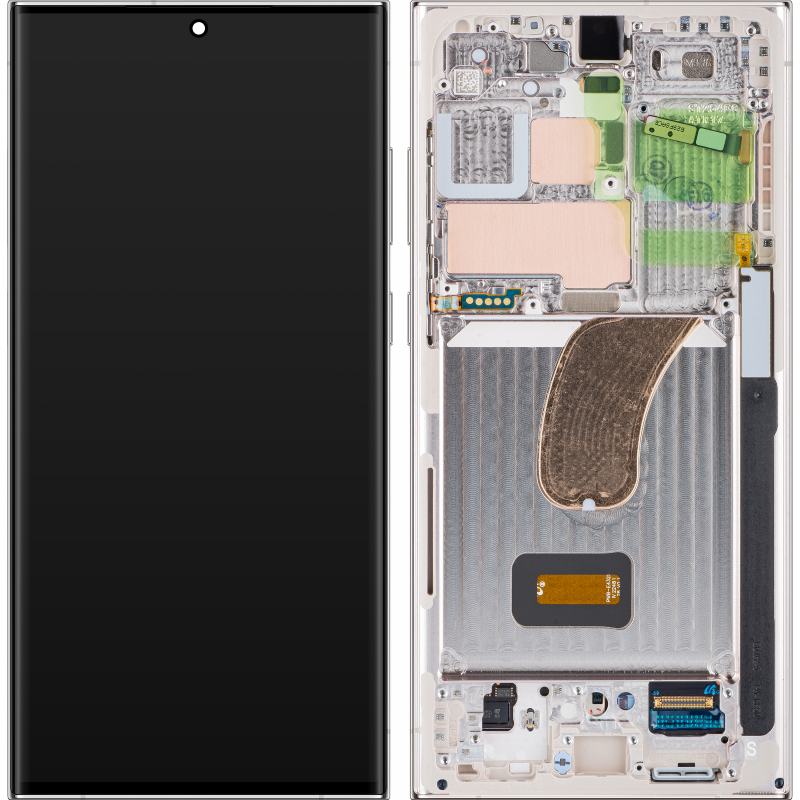 Display cu Touchscreen Samsung Galaxy S23 Ultra S918, cu Rama, Albastru (Sky Blue), Service Pack GH82-30466G