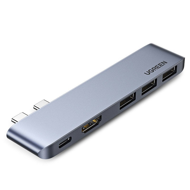 hub-usb-c-ugreen-pentru-apple-macbook-pro---air-series-2C-3-x-usb-a-3.0---1-x-usb-c---1-x-hdmi-2C-gri