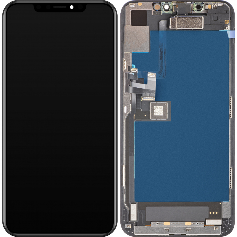 Display cu Touchscreen Apple iPhone 11 Pro Max, cu Rama, Negru, Service Pack 661-14099