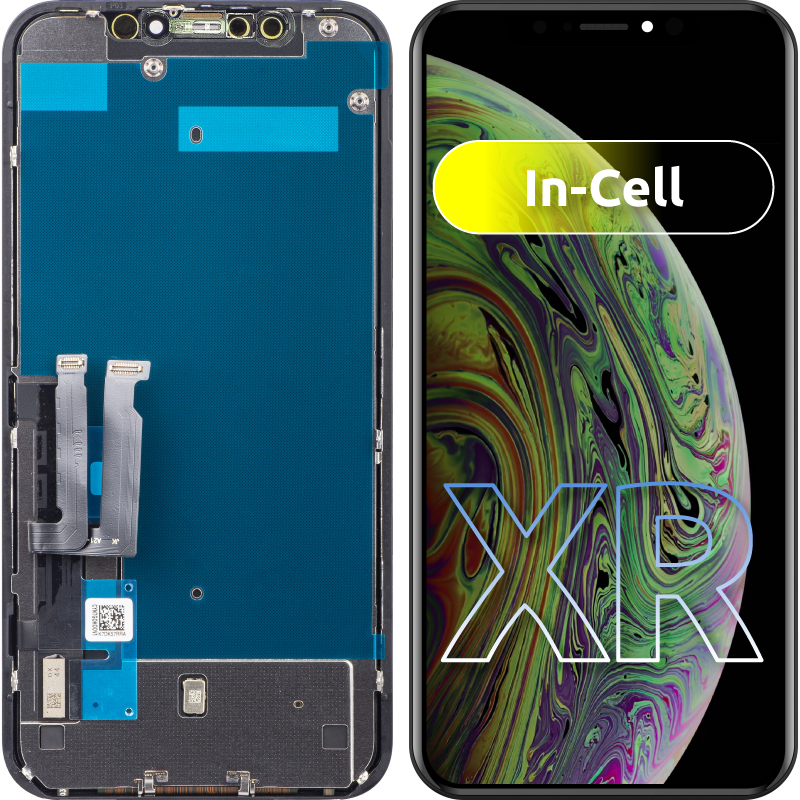 Display cu Touchscreen ZY pentru Apple iPhone XR, cu Rama, Versiune LCD In-Cell, Negru 