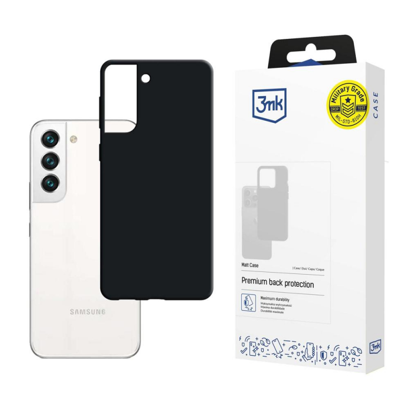 Husa pentru Samsung Galaxy S22 5G S901, 3MK, Matt, Neagra 