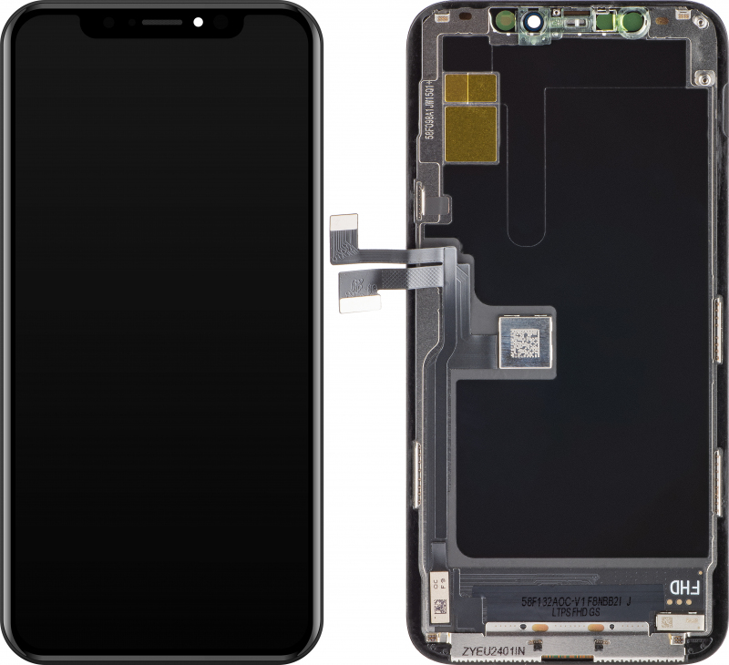 Display cu Touchscreen ZY pentru Apple iPhone 11 Pro, cu Rama, Versiune LCD In-Cell IC Movable, Negru 