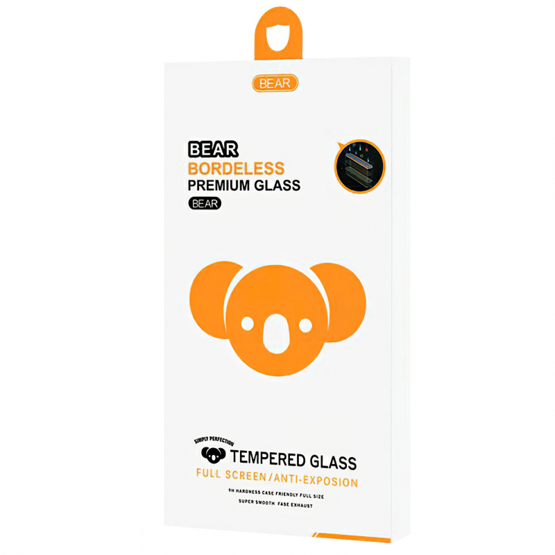 Folie de protectie Ecran Bear Bordeless pentru Apple iPhone 14 Pro / 14, Sticla Securizata, Full Glue 