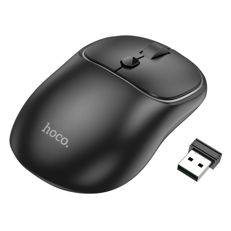 Mouse Wireless HOCO GM25, 1600DPI, BT / Wi-Fi, Negru 