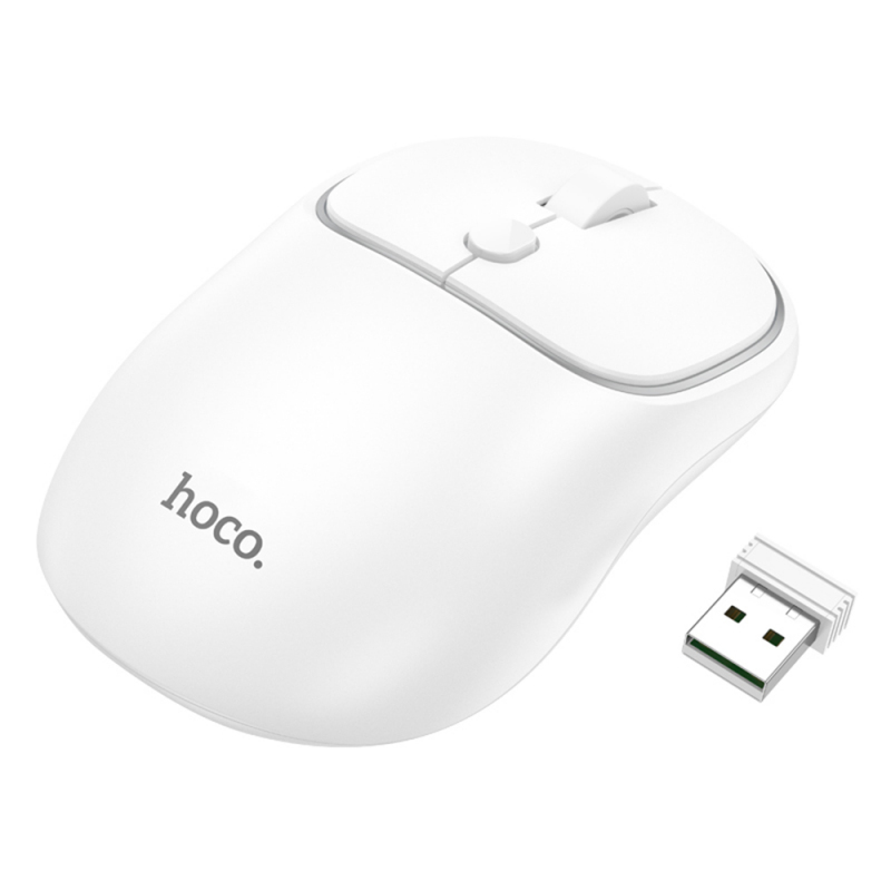 Mouse Wireless HOCO GM25, 1600DPI, BT / Wi-Fi, Alb Mouse Wireless HOCO GM25, 1600DPI, BT / Wi-Fi, Alb