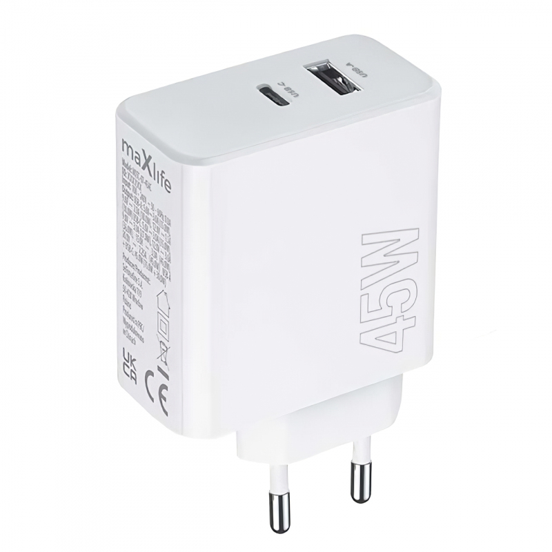 incarcator-retea-maxlife-mxtc-07-45ac-2C-45w-2C-3a-2C-1-x-usb-a---1-x-usb-c-2C-alb