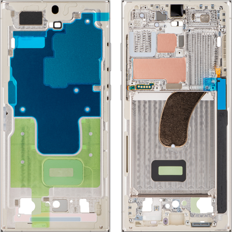 Carcasa Mijloc Samsung Galaxy S23 Ultra S918, Crem, Service Pack GH96-15833B 