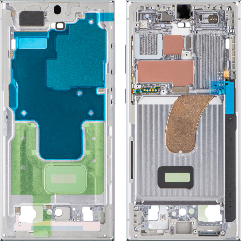 Carcasa Mijloc Samsung Galaxy S23 Ultra S918, Albastra (Sky Blue), Service Pack GH96-15833G 