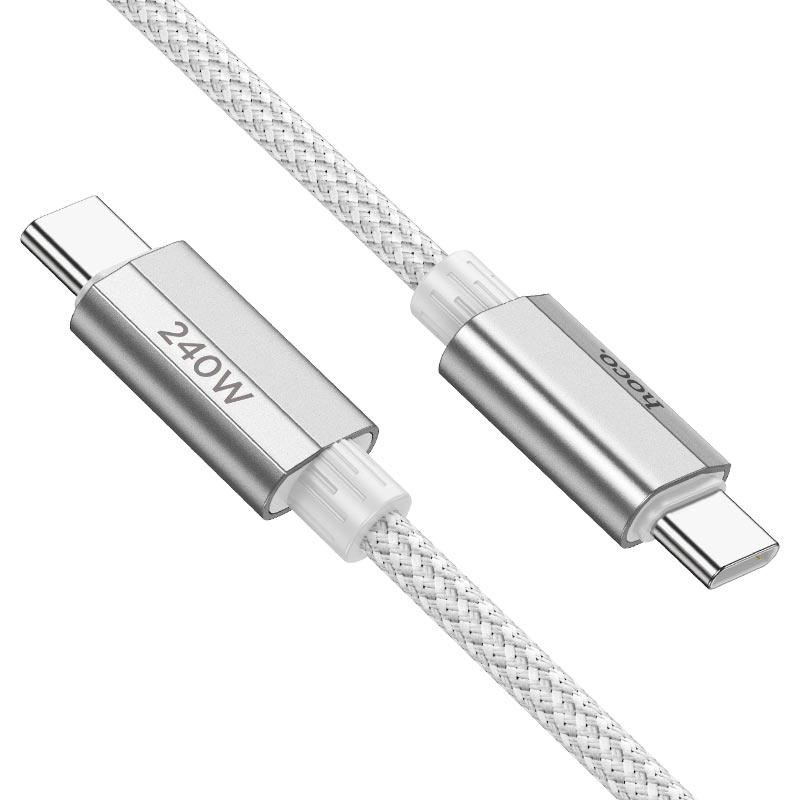 Cablu Date si Incarcare USB-C - USB-C HOCO U134, 240W, 1.8m, Gri 