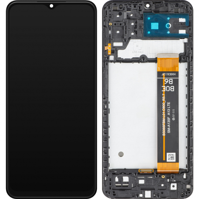 Display cu Touchscreen MP compatibil cu Samsung Galaxy A13 A137, cu Rama, Negru 