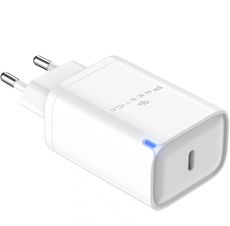 Incarcator Retea Prestico F24, 45W, 3A, 1 x USB-C, Alb 